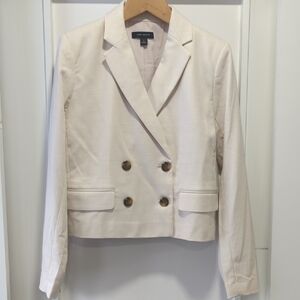 ANN TAYLOR Beige Double-Breasted Blazer Size 2